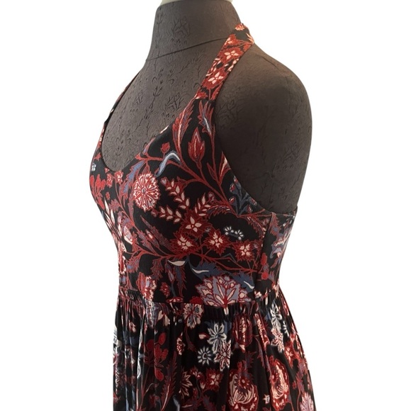 Soma Paisley Floral Maxi Dress Navy Rust Small - Picture 4 of 11